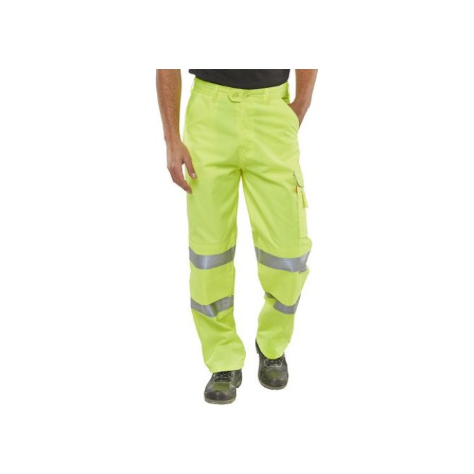 B SEEN Hi-Vis Poly-katoenen Werkbroek Saturn geel 42T B SEEN Hi-Vis Poly-katoenen Werkbroek Saturn geel 42T