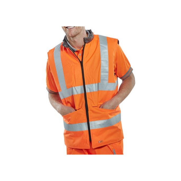 B SEEN Omkeerbare Bodywarmer Maat M Grijs en Reflecterend Oranje B SEEN Omkeerbare Bodywarmer Maat M Grijs en Reflecterend Oranje