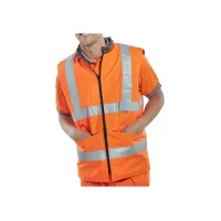 B SEEN Omkeerbare Bodywarmer Maat S Grijs en Reflecterend Oranje