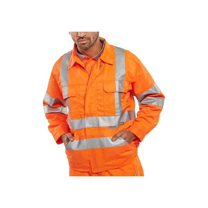 B SEEN Railspec GO/RT Jas Reflecterend Maat 52 Oranje B SEEN Railspec GO/RT Jas Reflecterend Maat 52 Oranje