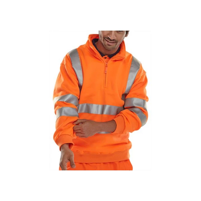 B SEEN Sweatshirt met rits Hoge zichtbaarheid Maat L Oranje B SEEN Sweatshirt met rits Hoge zichtbaarheid Maat L Oranje