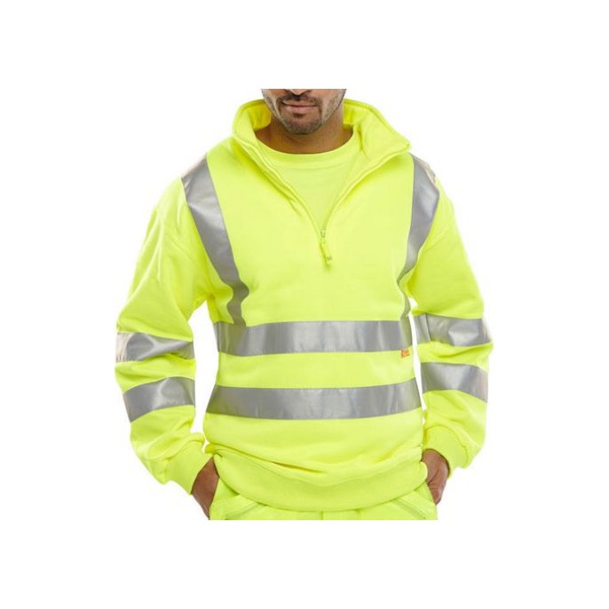 B SEEN Sweatshirt met rits Hoge zichtbaarheid Maat M Geel B SEEN Sweatshirt met rits Hoge zichtbaarheid Maat M Geel