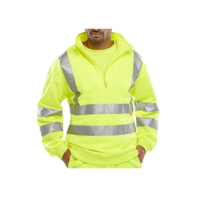 B SEEN Sweatshirt met rits Hoge zichtbaarheid Maat S Geel B SEEN Sweatshirt met rits Hoge zichtbaarheid Maat S Geel