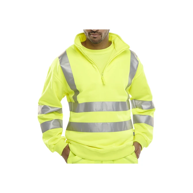 B SEEN Sweatshirt met rits Hoge zichtbaarheid Maat XL Geel