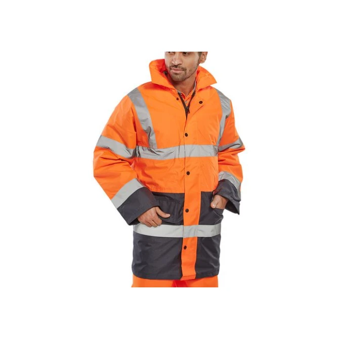 B SEEN Tweekleurige Jas Reflecterend Maat 5XL Marineblauw met Oranje B SEEN Tweekleurige Jas Reflecterend Maat 5XL Marineblauw met Oranje