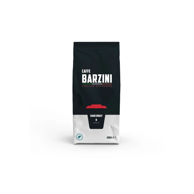 BARZINI Dark Roast Espresso UTZ Koffiebonen 1 kg (doos 8 stuks) BARZINI Dark Roast Espresso UTZ Koffiebonen 1 kg (doos 8 stuks)
