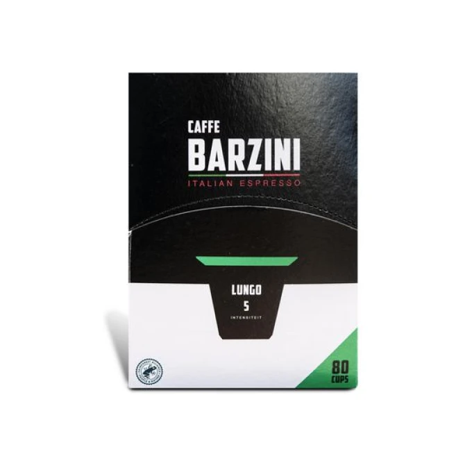 BARZINI Lungo UTZ Koffiecapsules (doos 6 x 80 stuks)