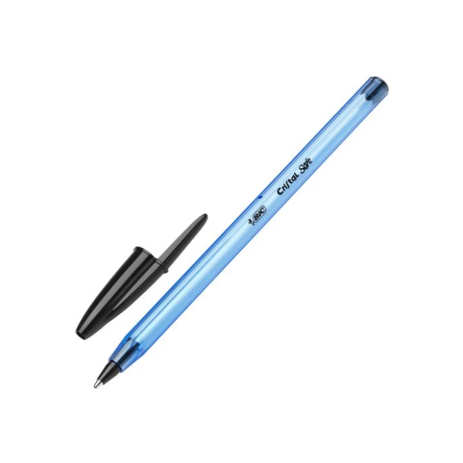 BIC® Balpen Cristal Soft 12 mm zwart (doos 50 stuks) BIC® Balpen Cristal Soft 12 mm zwart (doos 50 stuks)