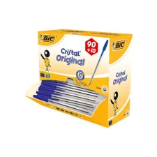 BIC® Cristal Balpen Medium Punt 1 mm Blauw (doos 100 stuks) BIC® Cristal Balpen Medium Punt 1 mm Blauw (doos 100 stuks)
