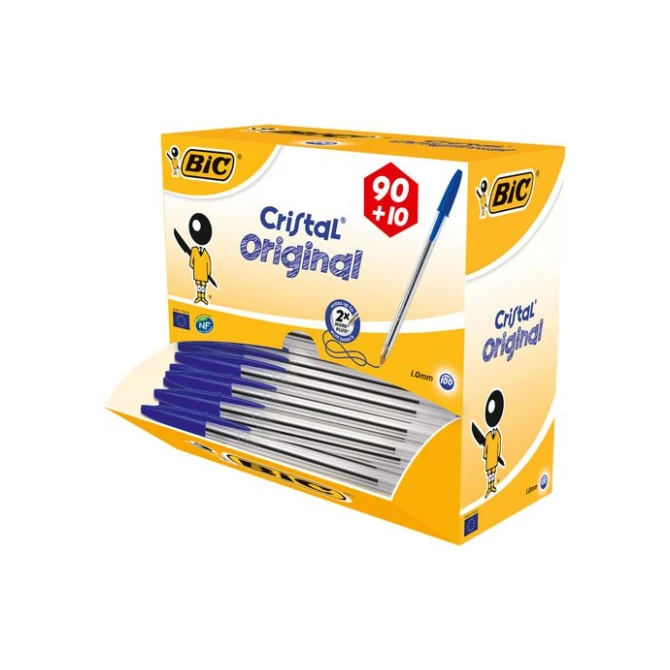 BIC® Cristal Balpen Medium Punt 1 mm Blauw (doos 100 stuks)