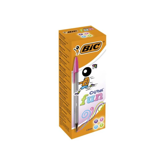 BIC® Cristal Fun Balpen Grote Punt 16 mm Roze Paars Lichtblauw Lichtgroen (doos 20 stuks) BIC® Cristal Fun Balpen Grote Punt 16 mm Roze Paars Lichtblauw Lichtgroen (doos 20 stuks)