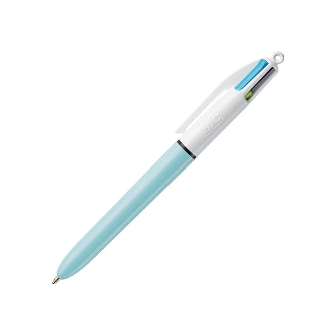 BIC® Fashion 4 Kleuren Balpen Medium Punt 1 mm Blauw Groen Roze Paars (doos 12 stuks)