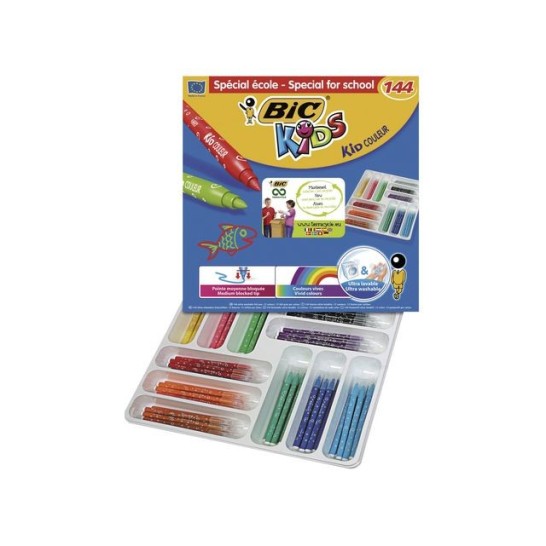 BIC® Kids Couleur Vilstiften Waterbasis Medium Punt 08 mm Assorti (pak 144 stuks)