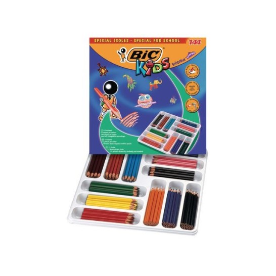 BIC® Kids Ecolutions Evolution Kleurpotloden Assorti (pak 144 stuks)