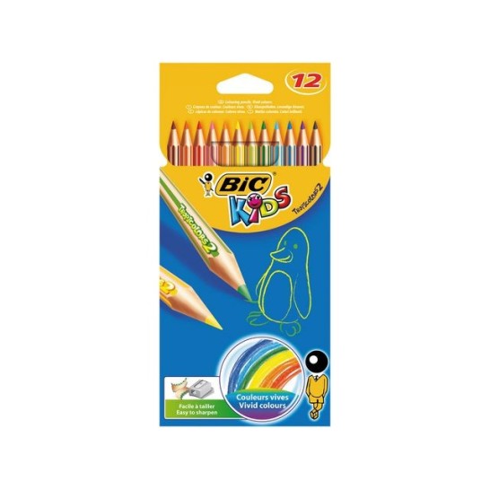BIC® Kids™ Tropicolors kleurpotloden zeshoekige huls loodstiften assorti (pak 12 stuks)
