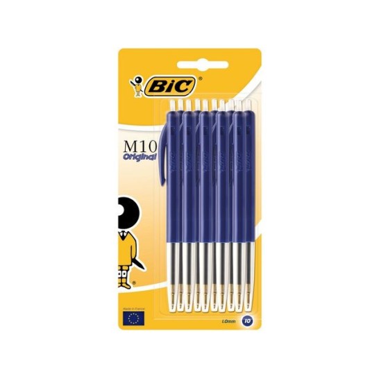 BIC® M10 Clic Balpen Medium Punt 1 mm Blauw (pak 10 stuks)