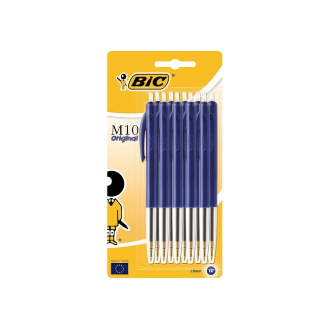 BIC® M10 Clic Balpen Medium Punt 1 mm Blauw (pak 10 stuks) BIC® M10 Clic Balpen Medium Punt 1 mm Blauw (pak 10 stuks)