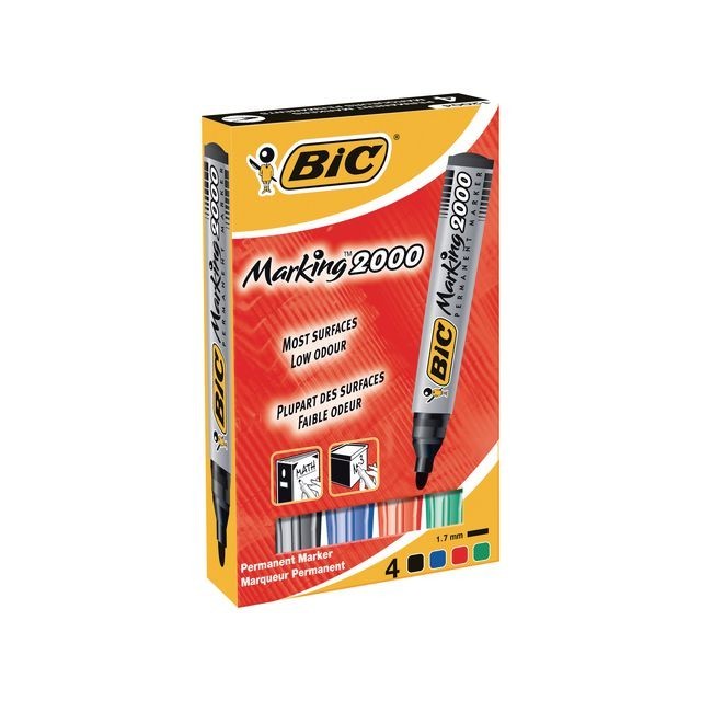 BIC 2000 Permanent marker 1,7mm assorti / 4 stuks