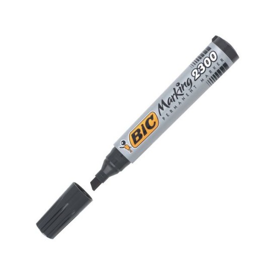 BIC® Marking 2300 Permanente Marker Beitelvormige Punt 37 - 55 mm Zwart (pak 12 stuks)