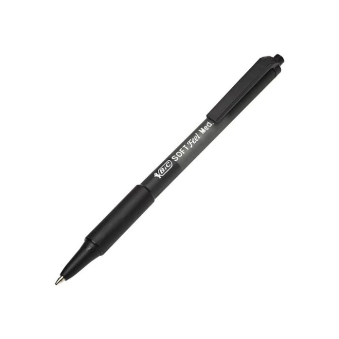 BIC® Soft Feel Clic Balpen Medium Punt 1 mm Zwart (pak 12 stuks) BIC® Soft Feel Clic Balpen Medium Punt 1 mm Zwart (pak 12 stuks)