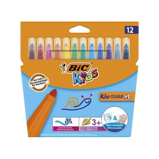 BIC® Viltstift Bic Kids couleur XL assorti (pak 12 stuks)