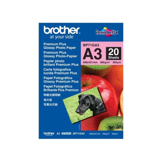 BROTHER A3 Ink-Jet fotopapier 260 grams wit (pak 20 vel)