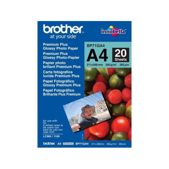 BROTHER A4 Ink-Jet fotopapier 260 grams wit (pak 20 vel)