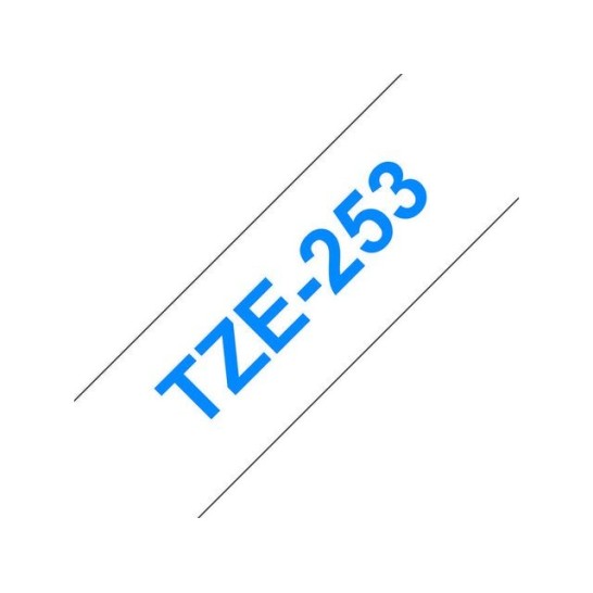 BROTHER TZe-253 Tape 24 mm x 8 m Blauw op Wit