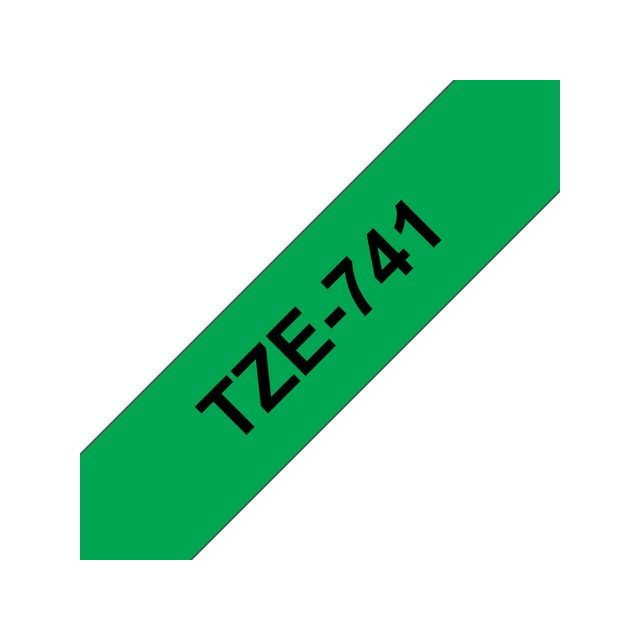 Tape P-Touch TZE-741 18mm zwart op groen