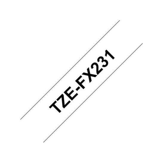 BROTHER TZe-FX231 Tape Flexibel 12 mm x 8 m Zwart op Wit