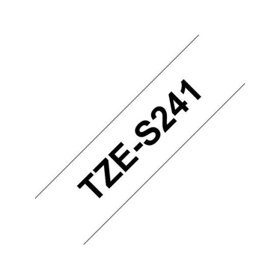 BROTHER TZe-S241 Tape Extra Kleefkracht 18 mm x 8 m Zwart op Wit