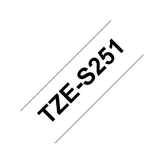 BROTHER TZe-S251 Tape Extra Kleefkracht 24 mm x 8 m Zwart op Wit