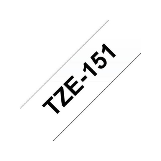 BROTHER TZe151 Labeltape 24 mm x 8 m Zwart op Transparant