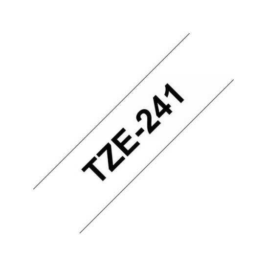 BROTHER TZe241 Labeltape 18 mm x 8 m Zwart op Wit