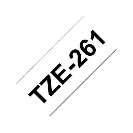 BROTHER TZe261 Labeltape 36 mm x 8 m Zwart op Wit