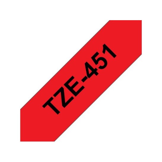 BROTHER TZe451 Labeltape 24 mm x 8 m Zwart op Rood