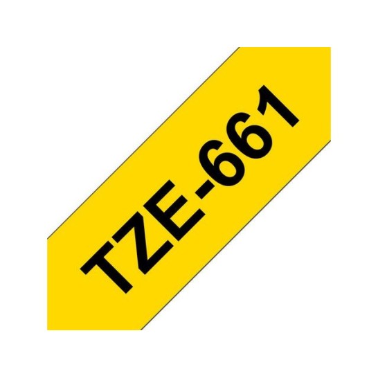 BROTHER TZe661 Labeltape 36 mm x 8 m Zwart op Geel