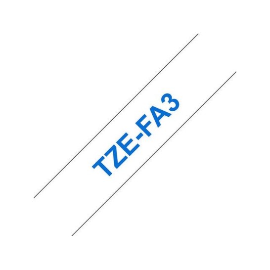 BROTHER TZeFA3 Labeltape 12 mm x 3 m Blauw op Wit