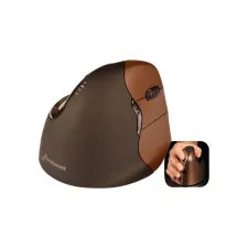 Bakker Elkhuizen Evoluent4 Verticale Muis Draadloos Bluetooth Rechtshandig Zwart Bruin