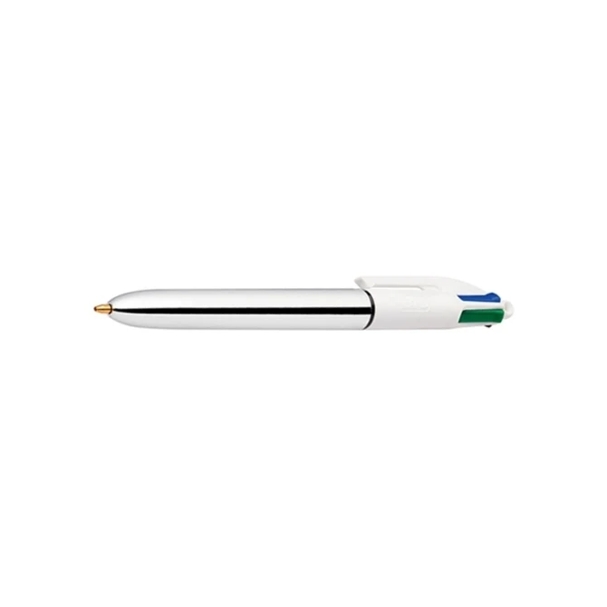 Balpen BIC 4-kleuren Shine zilver