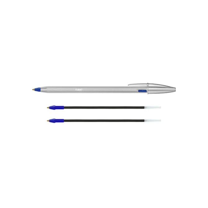 Balpen BIC Cristal Re-New metaal blauw Balpen BIC Cristal Re-New metaal blauw