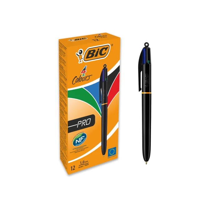 Balpen BIC Pro 4 kleuren M/ds12