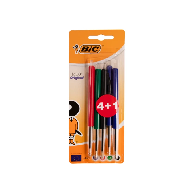 Balpen Bic M10 M assorti/blister 5