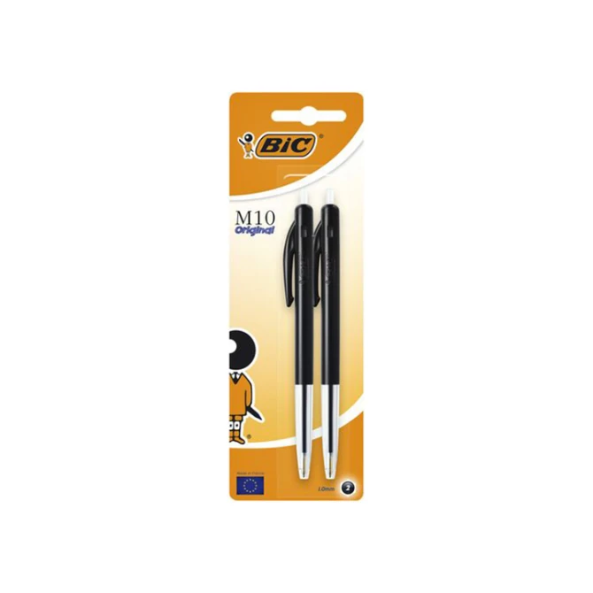 Balpen Bic M10 M zwart/blister 2