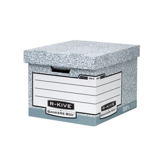 Bankers Box R-Kive System Opbergdoos Karton 335 x 292 x 404 mm Grijs (doos 10 stuks)