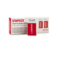 Staples PowerX Alkaline Batterij E-block 6LR61 9 V (1 pak x 5 stuks)