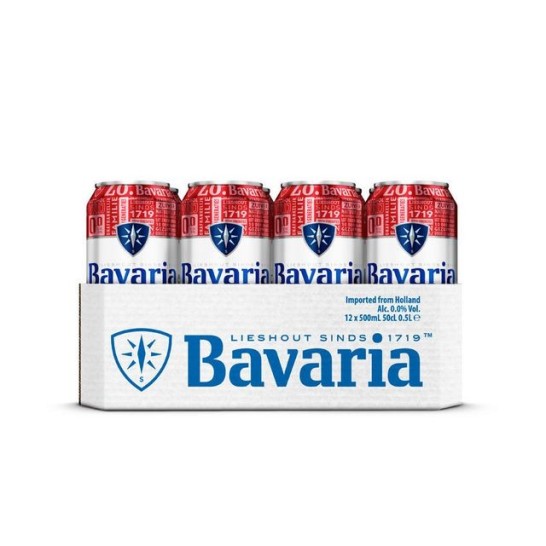 BAVARIA Bier 0.0% alcoholvrij blikje 0.33L  (pak 24 stuks)