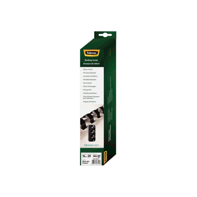 Bindrug FELLOWES 14mm zwart/pk25