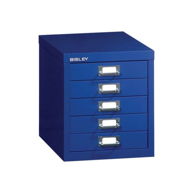 BISLEY A4 Ladekast met 5 Laden 325 x 279 x 380 mm Blauw BISLEY A4 Ladekast met 5 Laden 325 x 279 x 380 mm Blauw