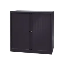 BISLEY Basic Roldeurkast 2 Legborden 103 x 100 x 43 cm Zwart